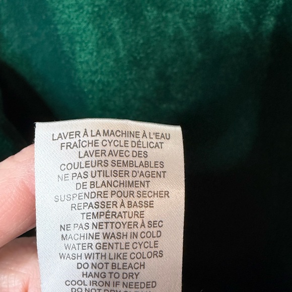 Rachel Zoe Velvet Drape Neck Blouse Top Dramatic Long Sleeve Emerald Green Sz S - Picture 7 of 7